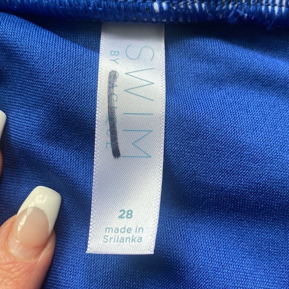 Lane Bryant Cacique SWIM skirt panties shorts 28 blue - Picture 6 of 9